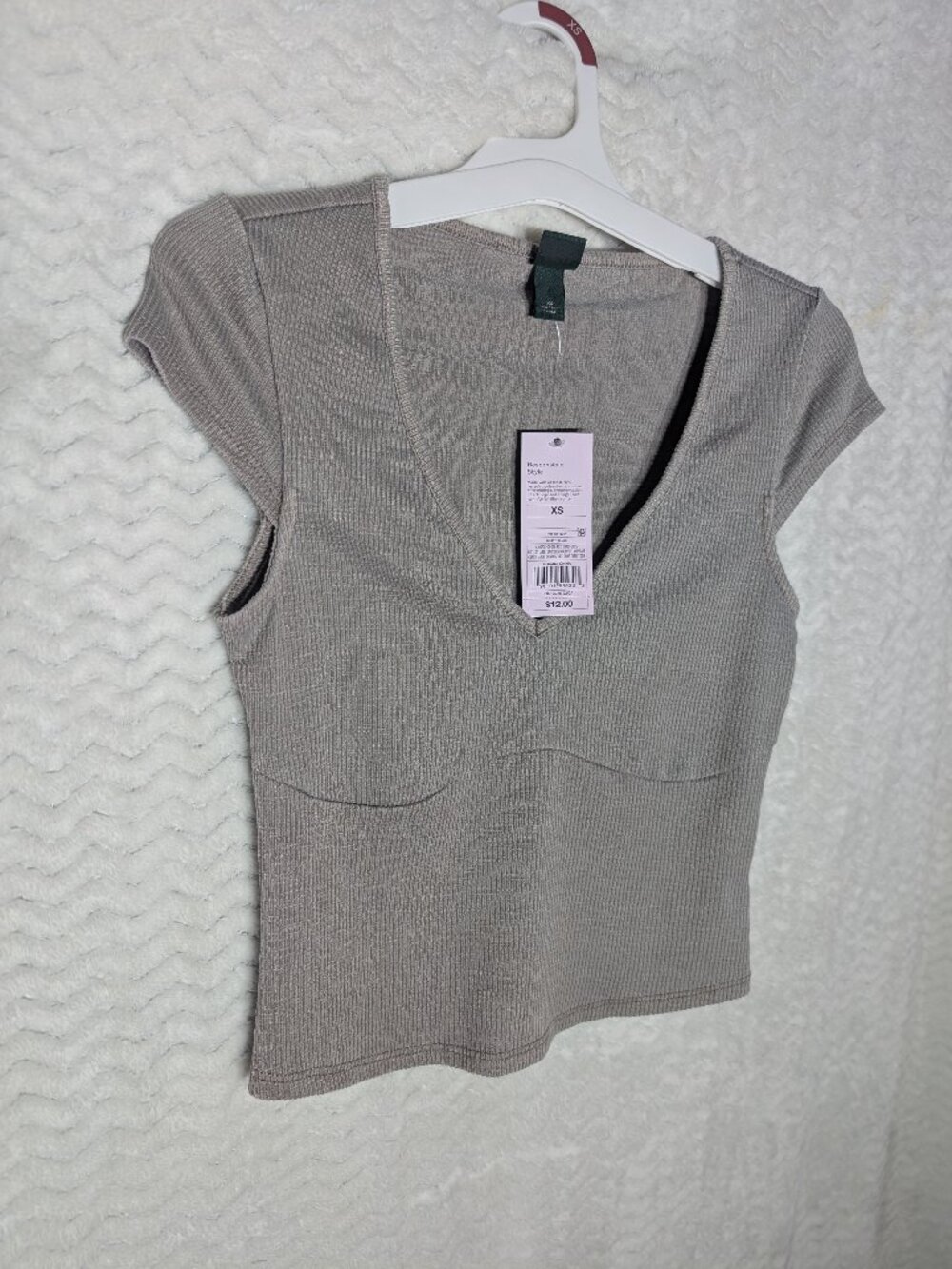 Greige Fitted Crop Top